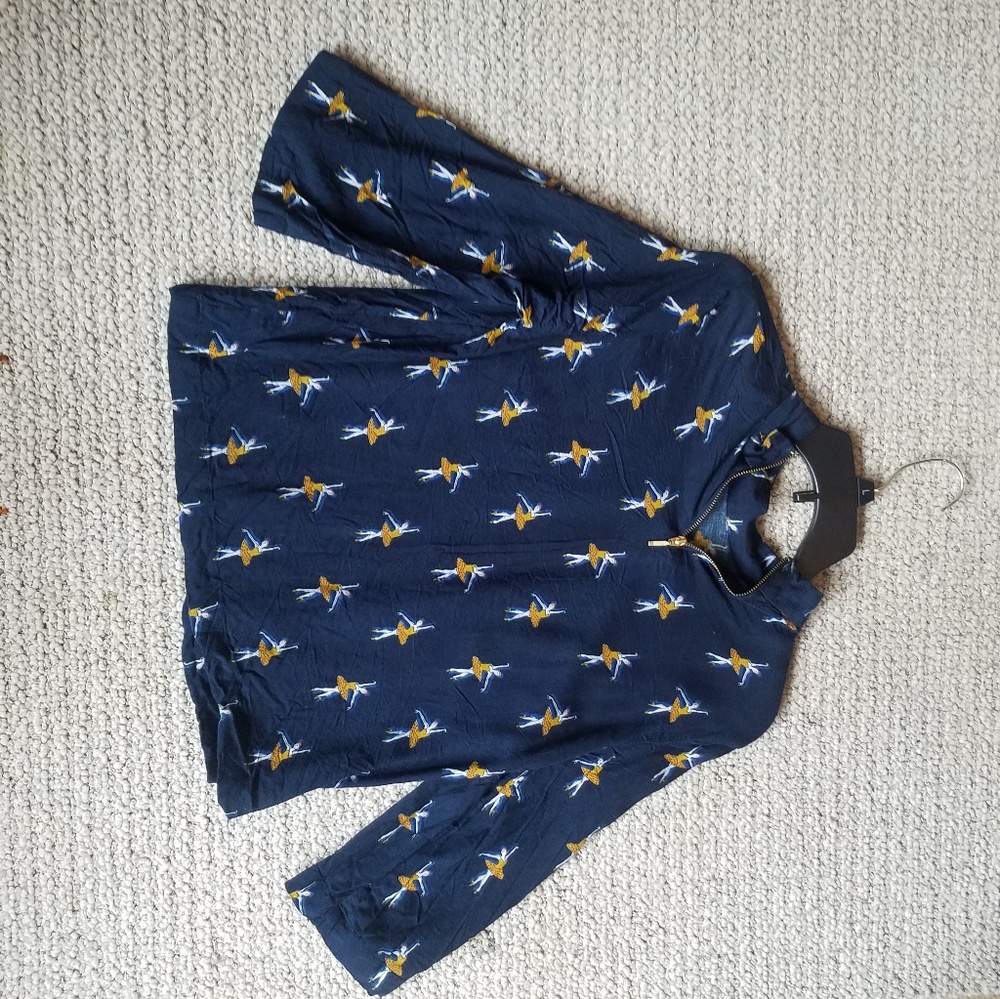 Navy ballerina blouse